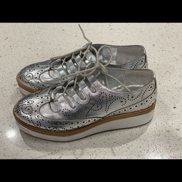 Juliette Silver Platform Brogue | Poshmark